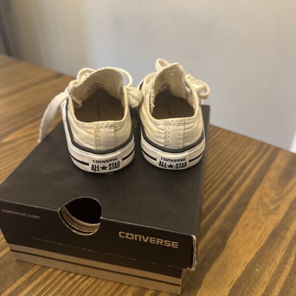 Converse All Star Beige Khaki White Black Infant Size 4 - Picture 4 of 5